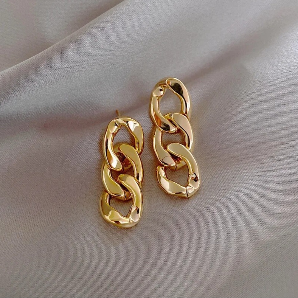 18k Gold Filled Cuban Chain Earrings